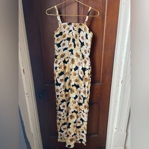 Maurices women's medium black floral sleeveless jumpsuit